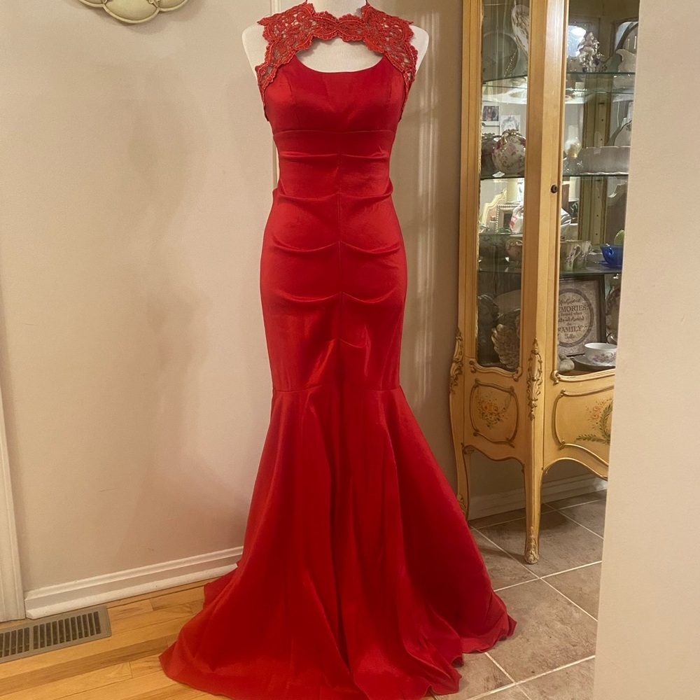 Red Mermaid Prom Dress
